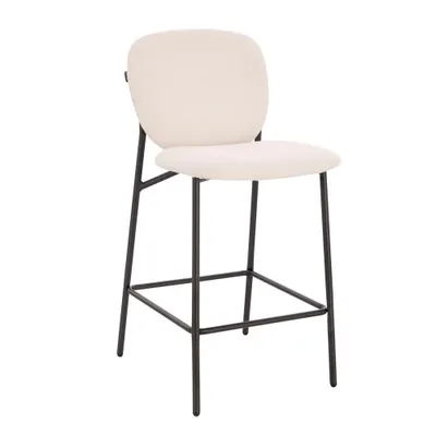 Produktbild von HOME DELUXE CELDA Bouclé Samt - 1er Set Weiß | Barstühle, Küchenstühle, Tresenhocker, Esszimmer, Küche, Barstuhl