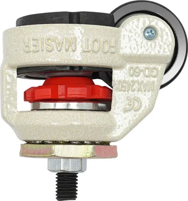 Immagine prodotto di Set di 4 ruote livellanti - Ruote girevoli per carichi pesanti - Filettatura M12 - 250 kg/ruota, set da 500 kg - Nylon e acciaio - Ruota 10,1 cm - Bianco