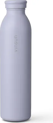 Produktbild von Vinsun Trinkflasche Edelstahl 600ml Lila - auslaufsicher, Kohlensäure geeignet, BPA frei, doppelwandig isoliert leichte Wasserflasche für Fitness,