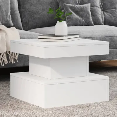 Produktbild von vidaXL Couchtisch mit LED-Leuchten Weiß 50x50x40 cm