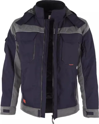 Produktbild von Qualitex Winterjacke - Wetterfeste Herren-Winterjacke mit 8 Taschen – warm, funktional & flexibel - in Farbe: marine/grau - Herren: M - Damen: 40