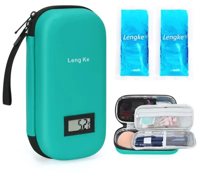 Image de Poche pour stylo à insuline avec 2 packs réfrigérants TSA, sac isotherme pour médicaments, couleur verte