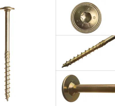Immagine prodotto di Viti con testa a disco zincate gialle 10,0 x 380 mm Torx - confezione da 25 pezzi