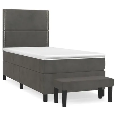 Obrázek produktu pro vidaXL Postel Boxspring s matrací Dark Grey 80x200 cm Velvet