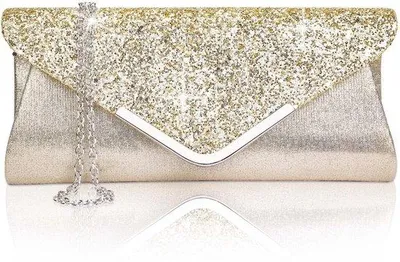 Produktbild von Schmucktasche für Frauen mit Steinen und abnehmbarer Kette in Silber, Gold und Rosenrot