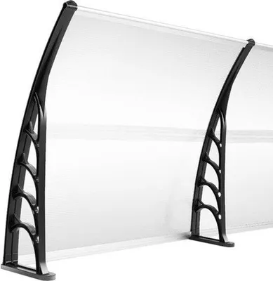 Obrázek produktu pro Bílá stříška nad vchodové dveře, šířka 200 cm, polykarbonátová střecha