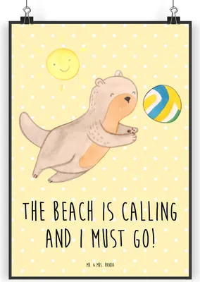 Produktbild von Mr. & Mrs. Panda Bild Sommer Meer Strand DIN A3 - Gelb Pastell - Geschenk, Emotionen, Küste, Sommerferien, Kunstdruck, Posterdruck, wanddeko, Farben, Urlaub Am, Natur
