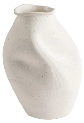 Zdjęcie produktu dla HOMLA Wazon AVELIS gnieciony biały ceramiczny 14x13,5x20 cm