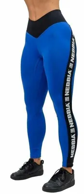 Image de Legging taille haute à bandes latérales Nebbia, bleu Iconic, M, Fitness
