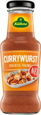 Obrázek produktu pro Kühne kořenící omáčka currywurst s cibulí a kari ovocná 250ml
