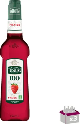 Image de Lot 3 - Teisseire - B.I.O. - Sirop de fraise - 50cl