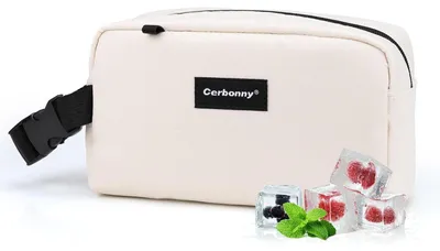 Produktbild von Mini-Kühltasche gefrierbar Lunchtasche isoliert Beige 180 Kubikzoll mit Gel-Packs