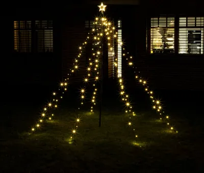 Image de Lumière d'arbre avec 200 LED - pour l'extérieur - Pyramide de lumière