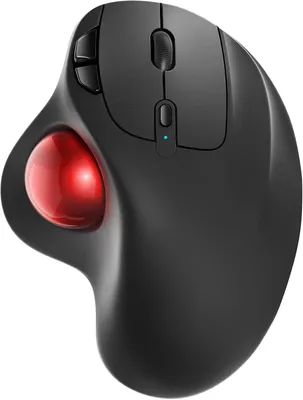 Produktbild von Kabellose Trackball Maus,Wiederaufladbare Ergonomische Maus,Präzises und Reibungsloses Tracking,3-Geräte-Verbindung(Bluetooth oder 2,4G USB-Empfänger)