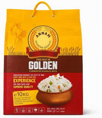 Zdjęcie produktu dla Ryż basmati Annam Premium Golden 10 kg – złocisty extra long sypki
