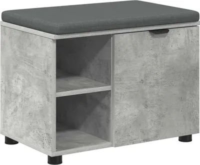 Zdjęcie produktu dla vidaXL Ławka do przedpokoju z poduszką betonowa szara 60 x 38 x 46 cm