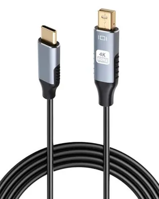 Produktbild von USB Typ C auf Mini DisplayPort DP, 1,8m 4K@60Hz USB C zu Mini DP Video Konverter Kabel, Full HD, Plug & Play, Dynamic HDR, Einwegadapter, Aluminium für MacBook Retina, Macbook Pro, iPad Pro