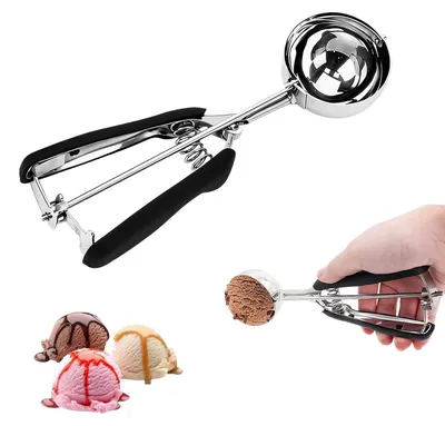 Immagine prodotto di Cucchiaio per gelato in acciaio inox 6 cm - Grande porzionatore per gelato e altro