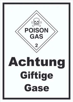 Produktbild von Schild Giftige Gase Poison Gas Totenkopf hochkant A3 (297x420mm)