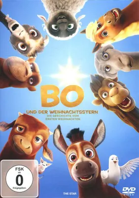 A group of animated farm animals are looking down at the viewer, with a bright sun in the center. The title of the movie is displayed prominently.