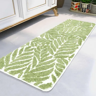 Immagine prodotto di Tappetino da bagno, 18"x47", color verde salvia, antiscivolo, assorbente, per bagno