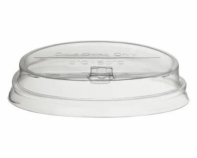 Produktbild von 100x  Deckel flach mit Klappöffnung zu Becher 300/400/500ml Ø 96 mm PLA