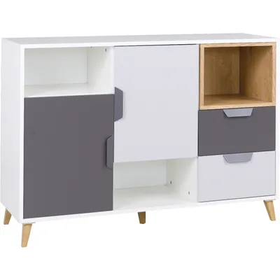 Obrázek produktu pro Komoda JOKI JK07 bílá / grafit / šedá