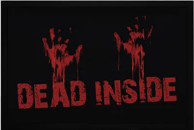 Produktbild von Fußmatte mit Spruch Dead Inside rutschfest & waschbar Moonworks® schwarz 60x40cm