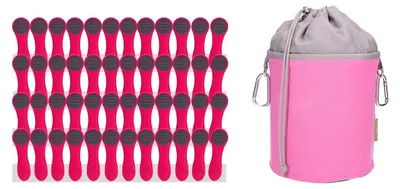Productafbeelding van Elzusha - 48 RVS Wasknijpers met Zachte Touch en Canvas Waszak