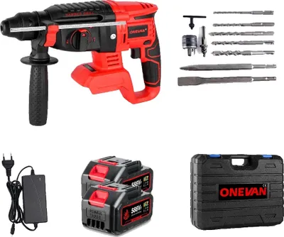 Produktbild von Bürstenloser Elektrohammerschrauber, 2000W Leistung, 26MM Bohrdurchmesser, 2Batterie1Ladegerät-Set