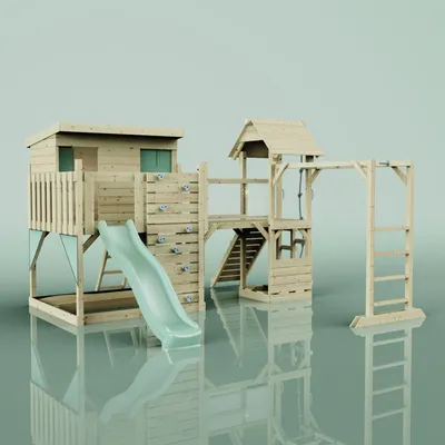 Produktbild von OutdoorToys Spielturm Isak aus Holz in Grün