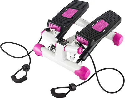 A twist stepper with resistance bands, shown against a white background.