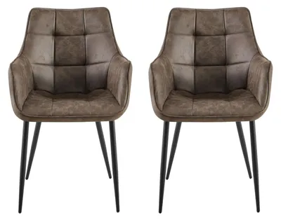 Imagen del producto de Conjunto de 2 sillones con reposabrazos modelo Lucille - Color marrón claro