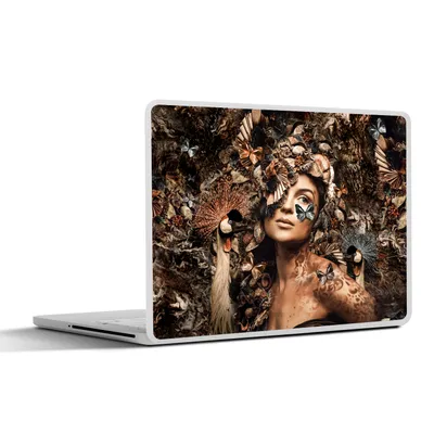 Produktbild von MuchoWow® Laptop Aufkleber Sticker Cover Luxus - Frau - Tiere - Schmetterlinge - Vögel 30x22 cm - Laptop-Sticker