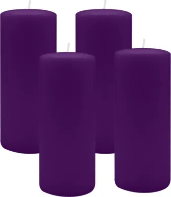 Produktbild von 4er Set Adventskranzkerzen Violett Ø 50 x 200 mm