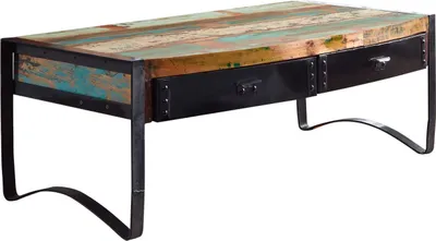 Produktbild von MASSIVMOEBEL24 Couchtisch Altholz 120x60x45 mehrfarbig lackiert INDUSTRIAL #48