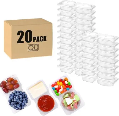 Immagine prodotto di Confezione da 20 contenitori riutilizzabili per snack, a doppia compartimento, per bambini