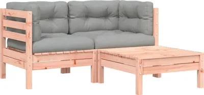 Produktbild von Gartensofa mit Kissen und Hocker 2-Sitzer