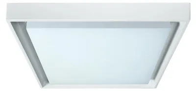 Produktbild von LED Außendeckenleuchte IP54 "MIO" s:27cm, Deckenlampe für den Außenbereich im Modern Style, aus Metall und Kunststoff in weiß, 27 x 27 x 5,3 cm, mit LED Platine