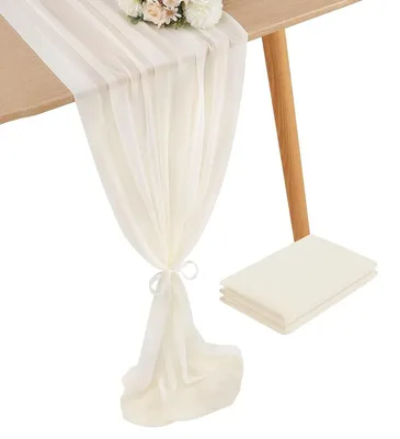 Image de Tafelloper Crème, dimensions 70 x 300 cm, pour une décoration de table élégante