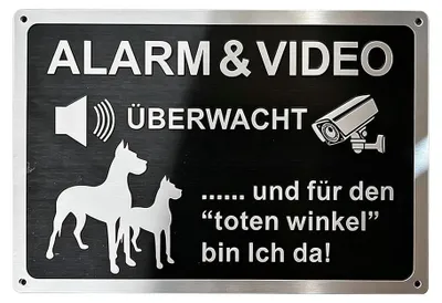 Produktbild von Warnschild für Hunde, 1 Stück, Aluminiumschild, 30x20 cm