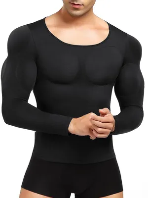 Obrázok produktu pre Spiershirt, termoprádlo s výplňou, kompresné – tvarovacie tričko – dlhé rukávy – pánske – odnímateľná výplň – úzky strih