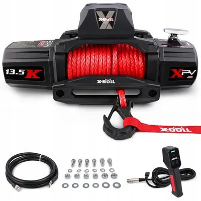 Produktbild von X-BULL HRW13500BJ Wciągarka elektryczna 4x4 22 m 12 V - 13500 lbs LBS, wciągarka z pilotem, wciągarka terenowa 6124 kg, liniowa syntetyczna