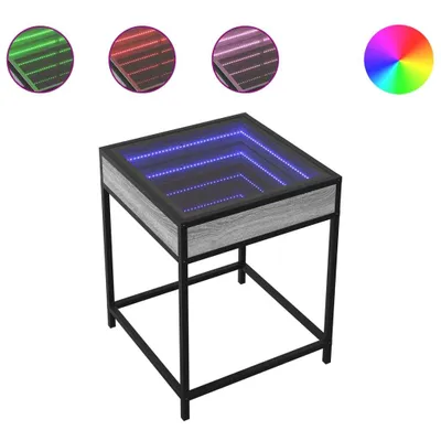 Produktbild von Couchtisch mit Infinity-LED Grau Sonoma 40x40x51 cm