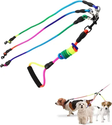 Imagen del producto de Correa para perros 3 en 1, ajustable, de nylon, para perros pequeños y grandes, ideal para paseos