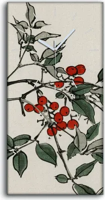 Produktbild von Wanduhr Uhr Wandbild Leinwand Geräuschlos 30x60 Malerei Asiatische Blumen - weiße Hände