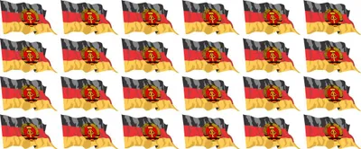 Produktbild von Mini Aufkleber Set - Pack wehend - 33x20mm - selbstklebender Sticker - DDR Flagge / Banner / Standarte fürs Auto, Büro, zu Hause und die Schule - 24 Stück