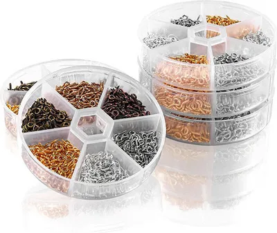Produktbild von Set Mini-Schraubaugen (1800 Stück, 4x8 mm, verschiedene Farben, in 2 Boxen)