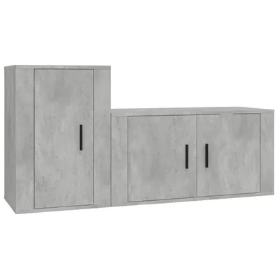 Produktbild von vidaXL 2-tlg. TV-Schrank-Set Betongrau Holzwerkstoff