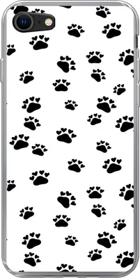 Produktbild von MuchoWow® Handyhülle Schutzhülle Hülle für Telefoonhoesje iPhone SE 2020 Muster - Katze - Pfoten - Jungen - Mädchen - Kinder - Kind Silikon Softcase Handy Hülle - Kartenbesitzer